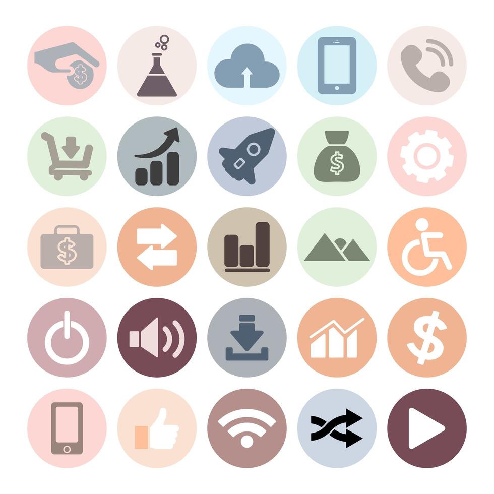 conjunto de iconos de internet plano vector