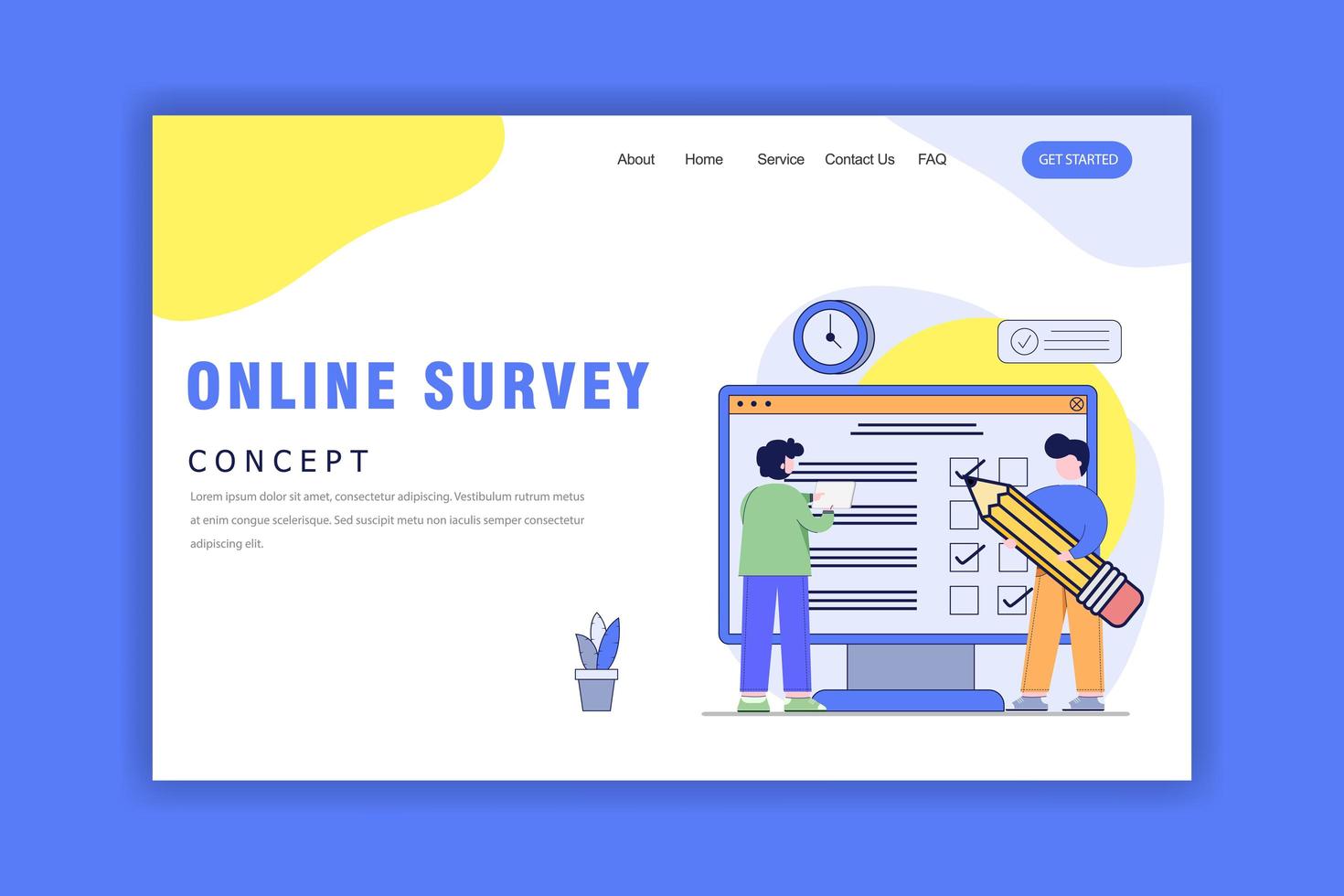 Flat Design Concept of Online Survey vector