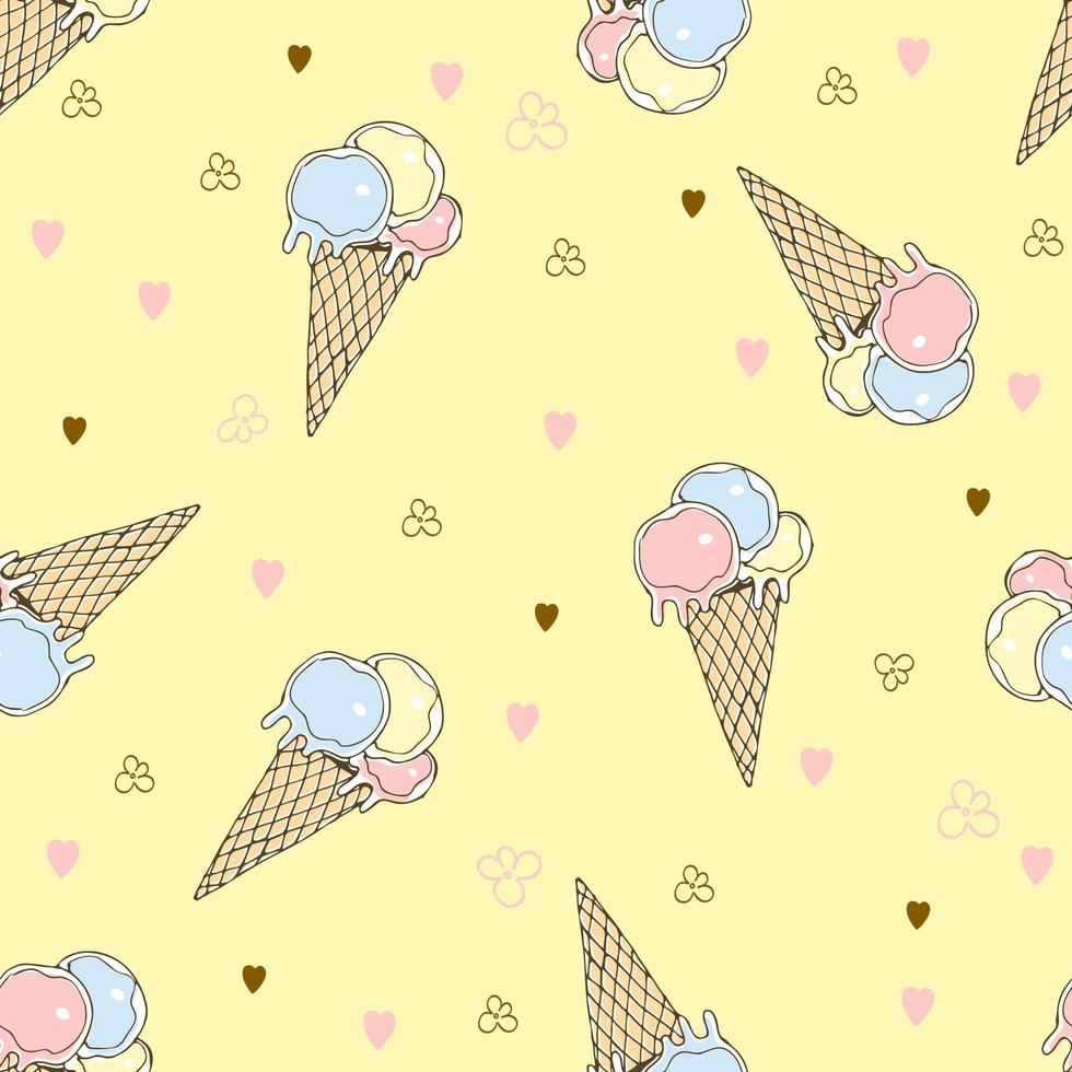 Ice cream in a waffle cup vector