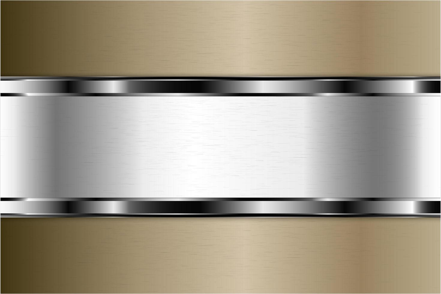 Modern gold and silver metallic background vector