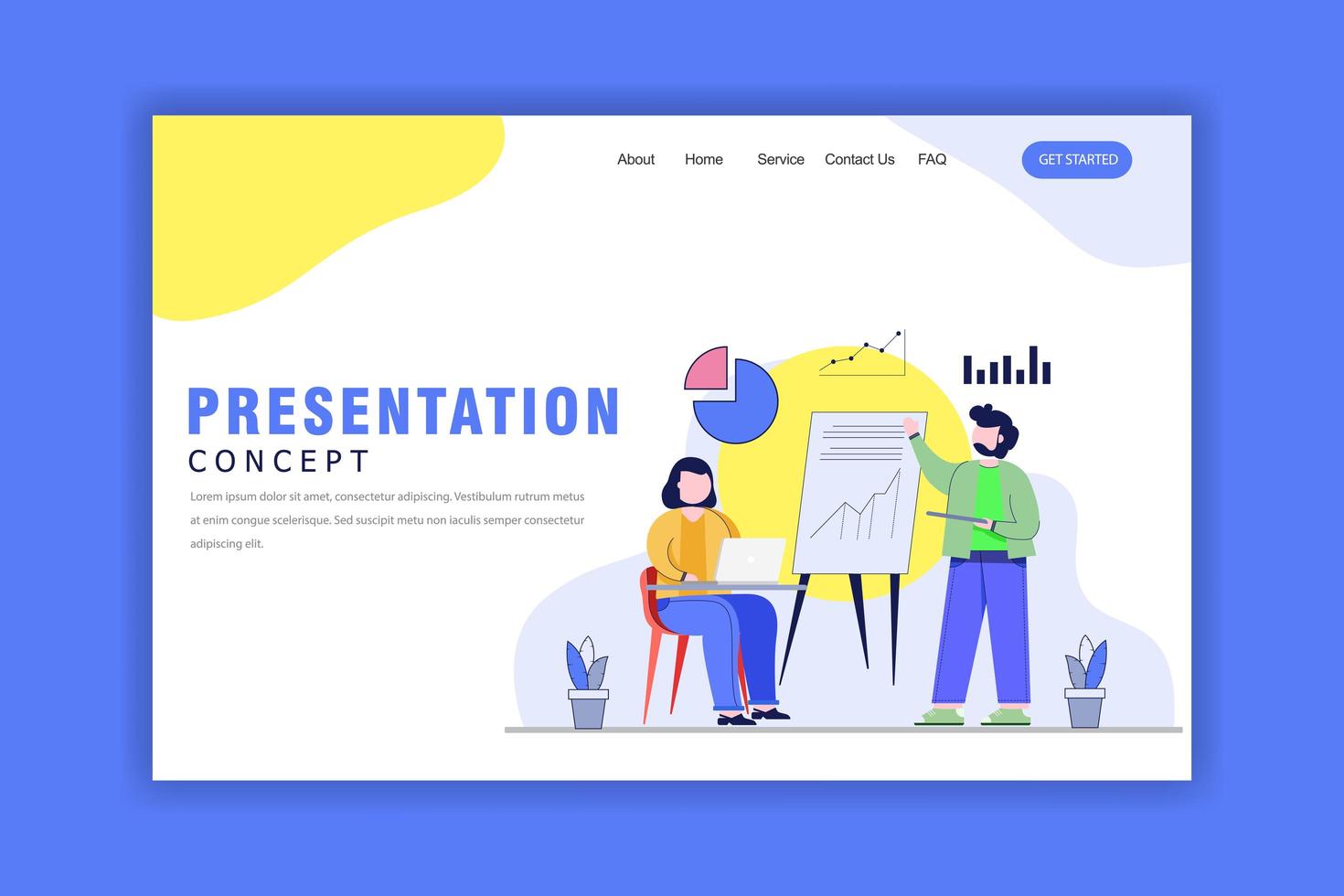 Flat Design Concept of Presentation vector