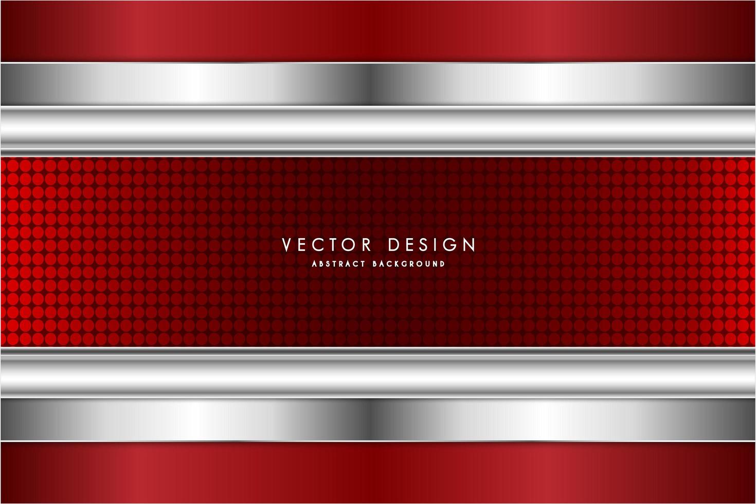 Fondo metálico rojo y plateado moderno vector