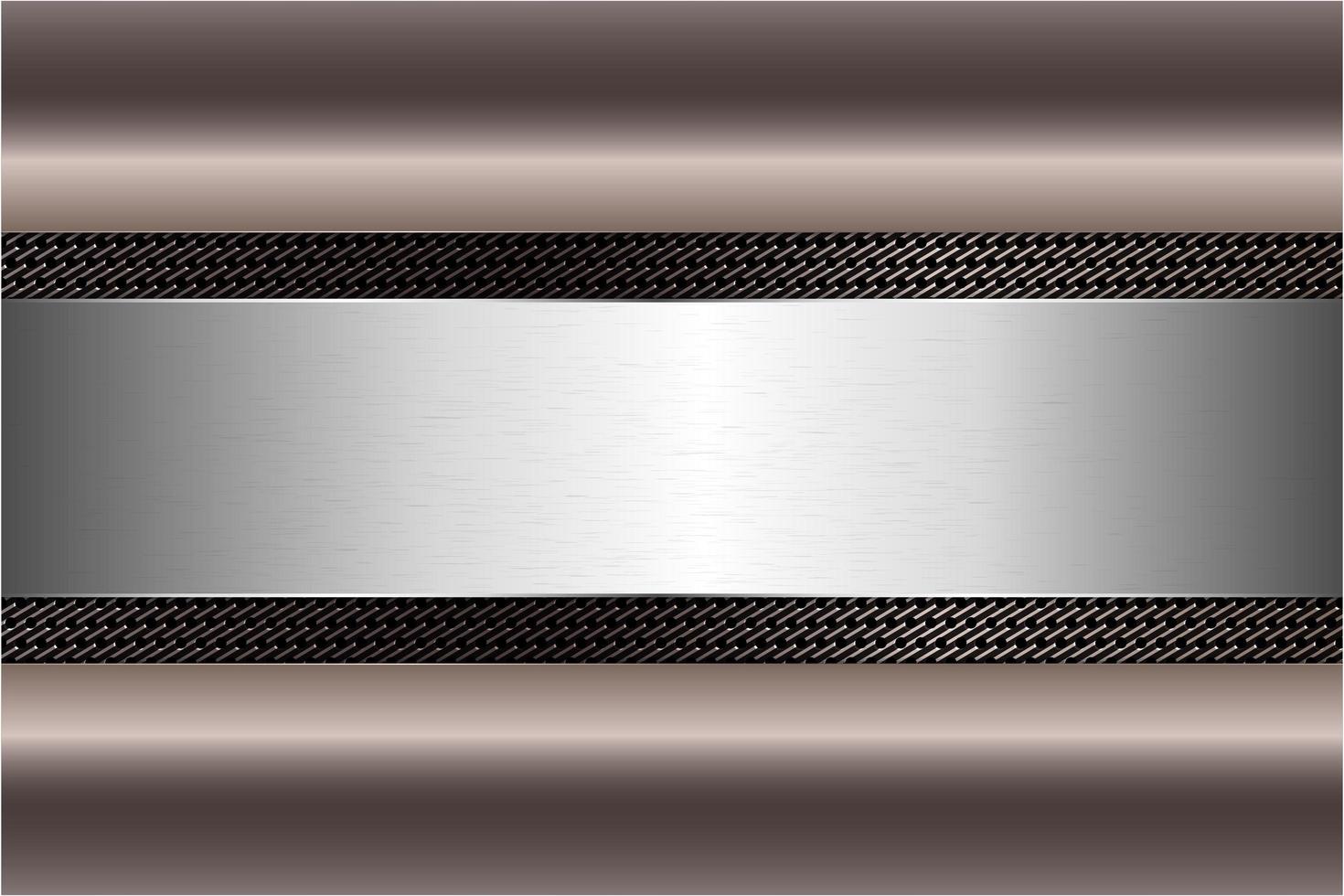 Modern brown and silver metallic background vector