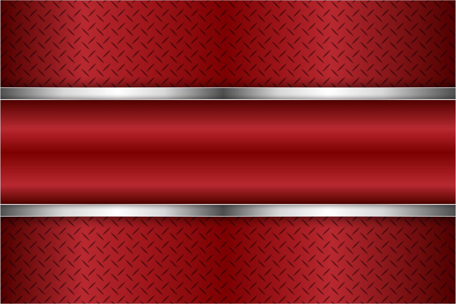 Fondo metálico rojo y plateado moderno vector