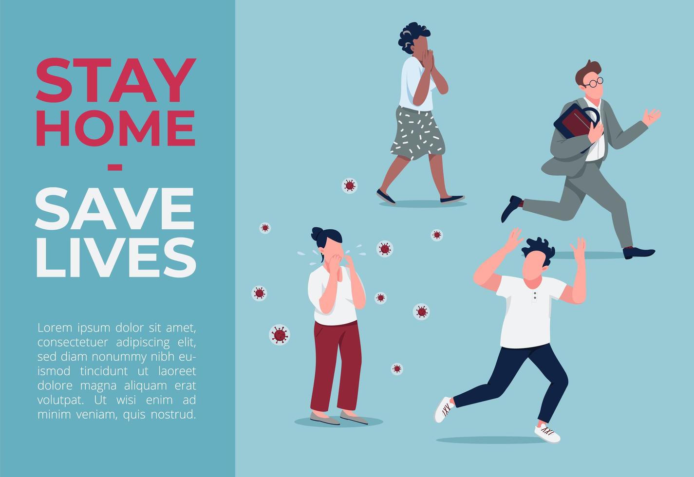 Stay home, save lives banner vector