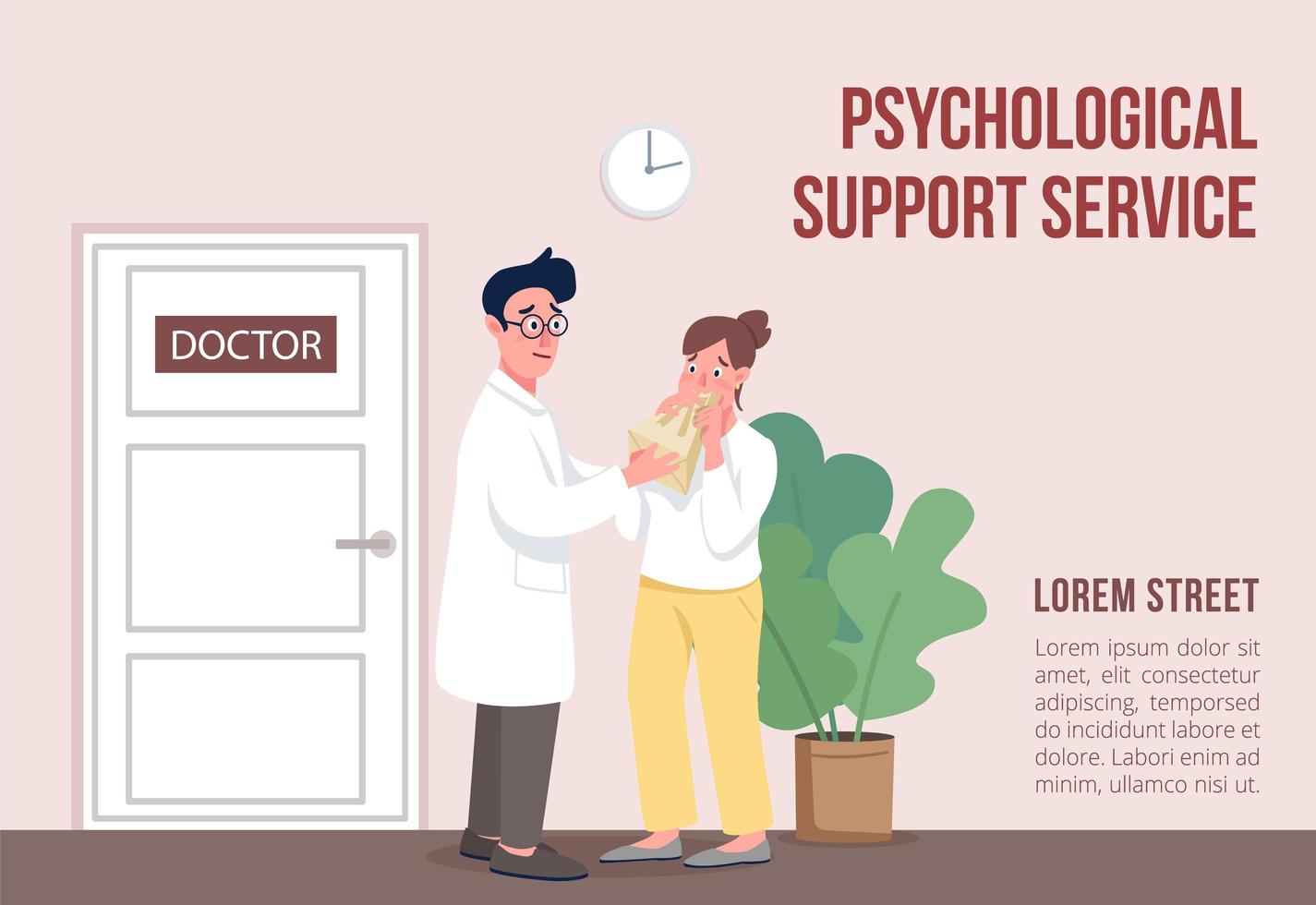 Psychological support service banner vector