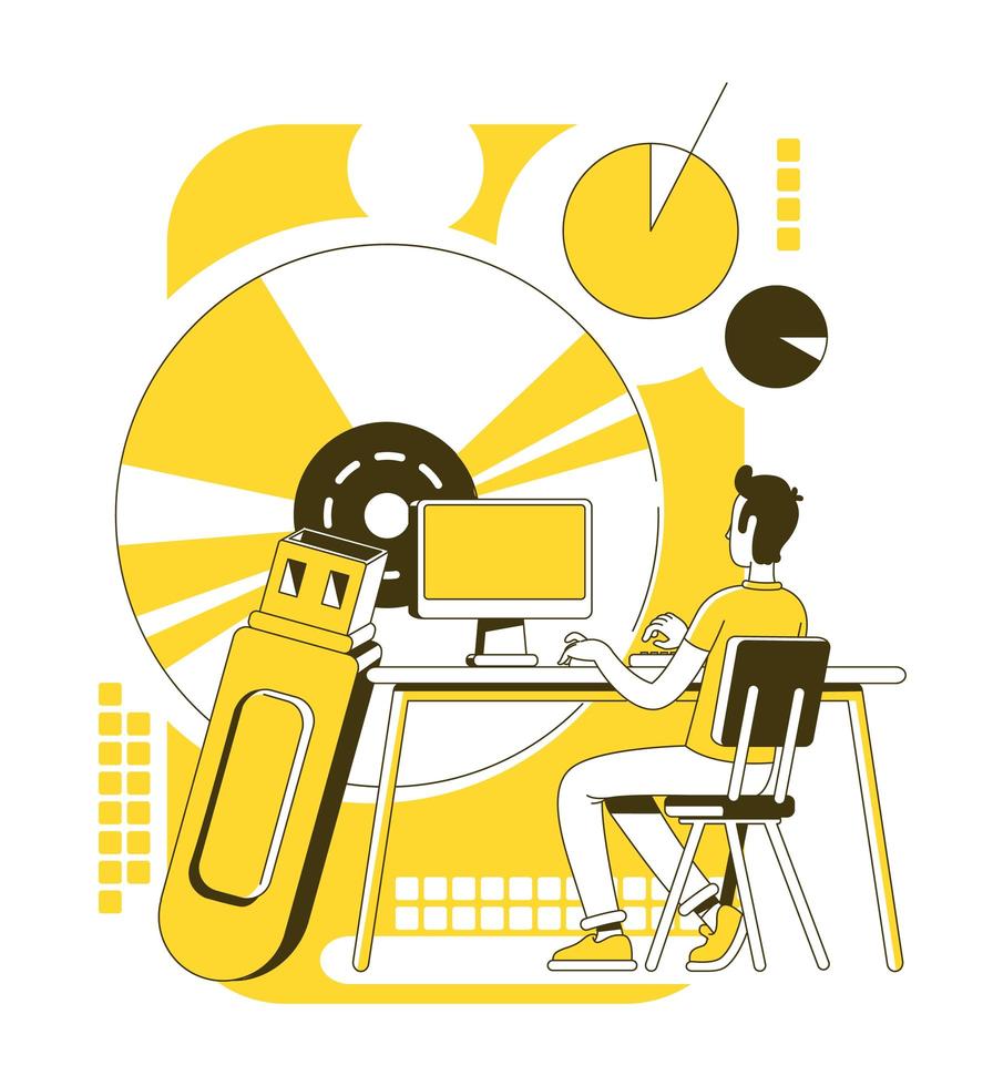 Data science scene vector