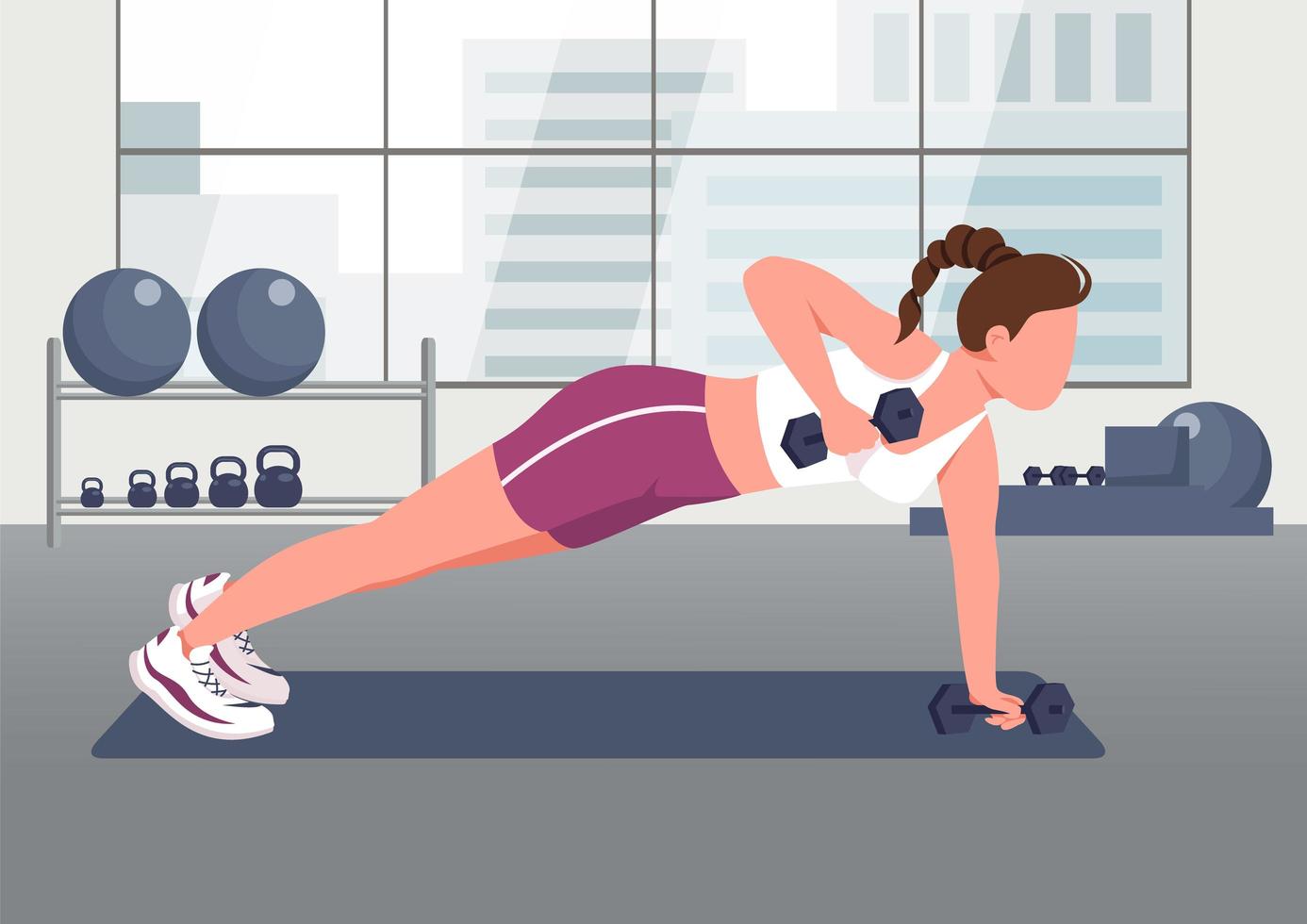 Push ups with dumbbells vector