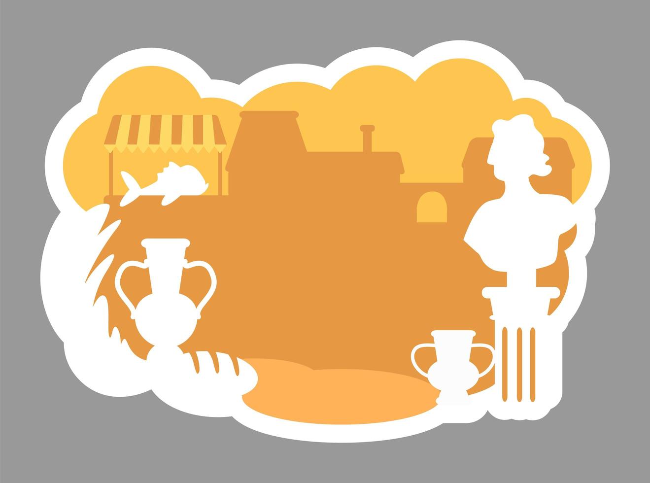 Ancient greek market badge vector