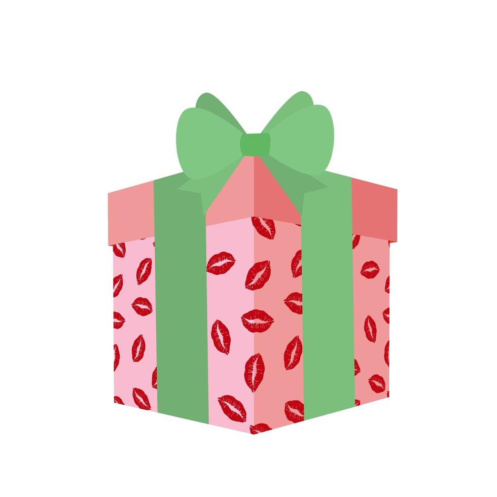 Gift Box with bow. vector