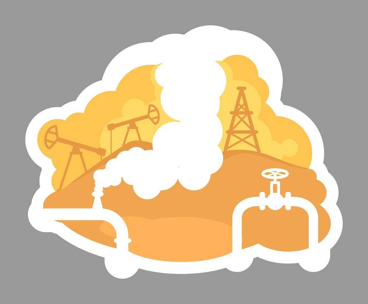 Oil drilling badge vector