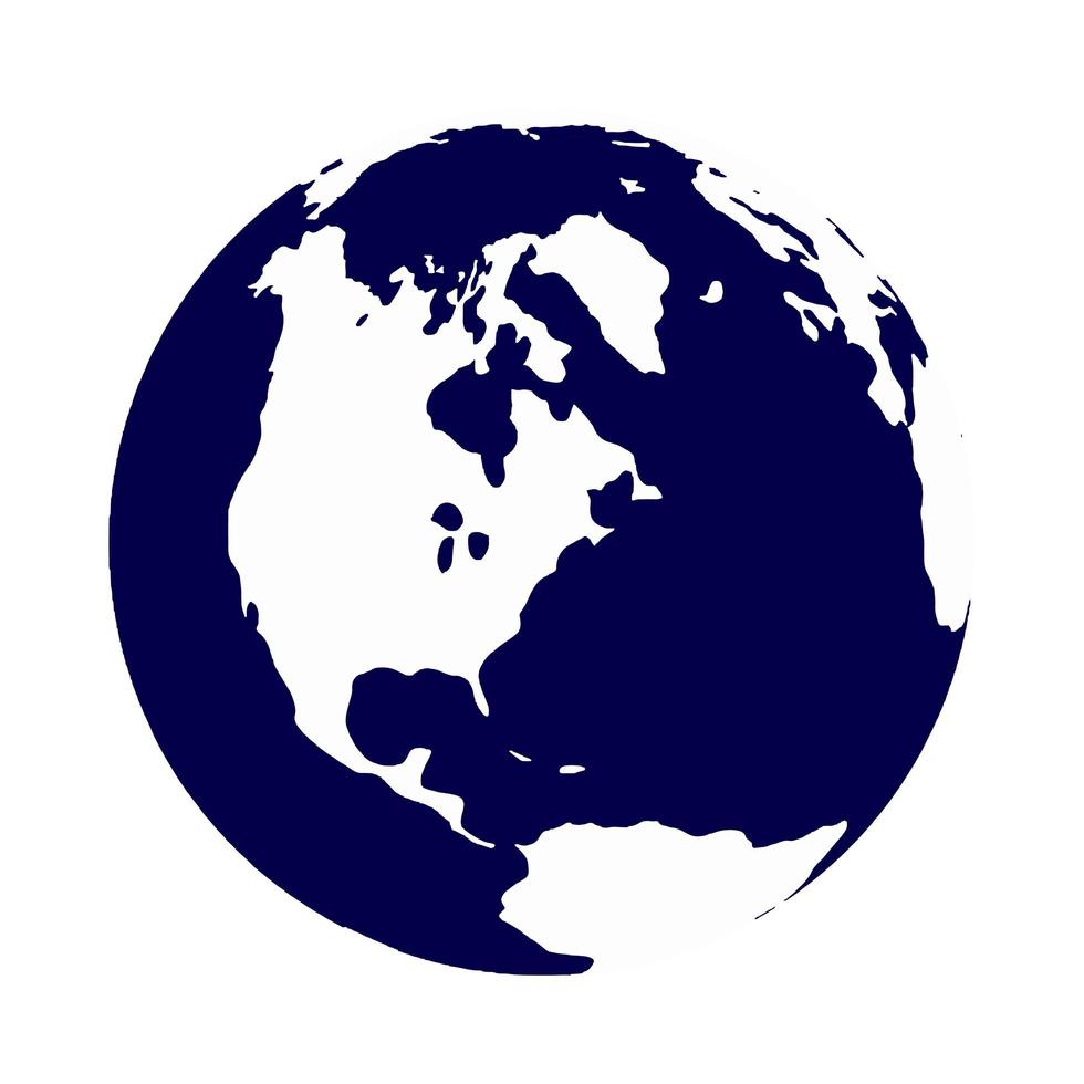 Earth, globe isolated on white. Icon. vector