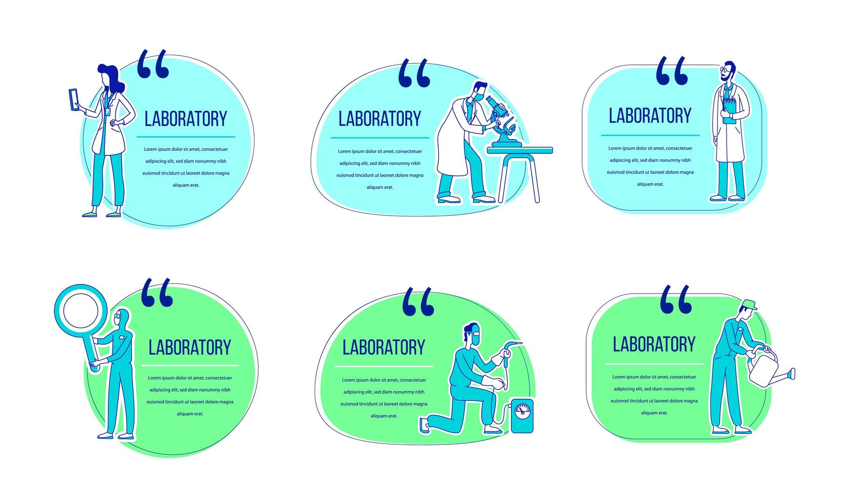 conjunto de citas de personajes de laboratorio vector