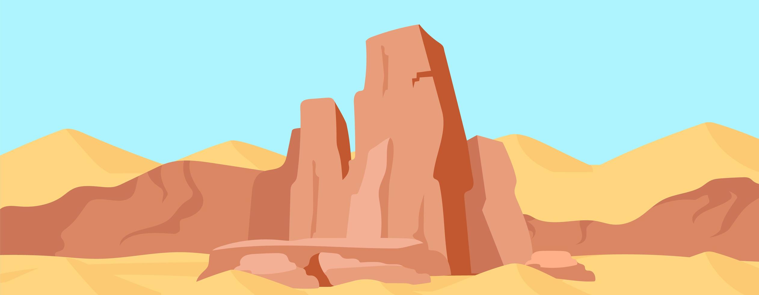Canyon rock scene vector