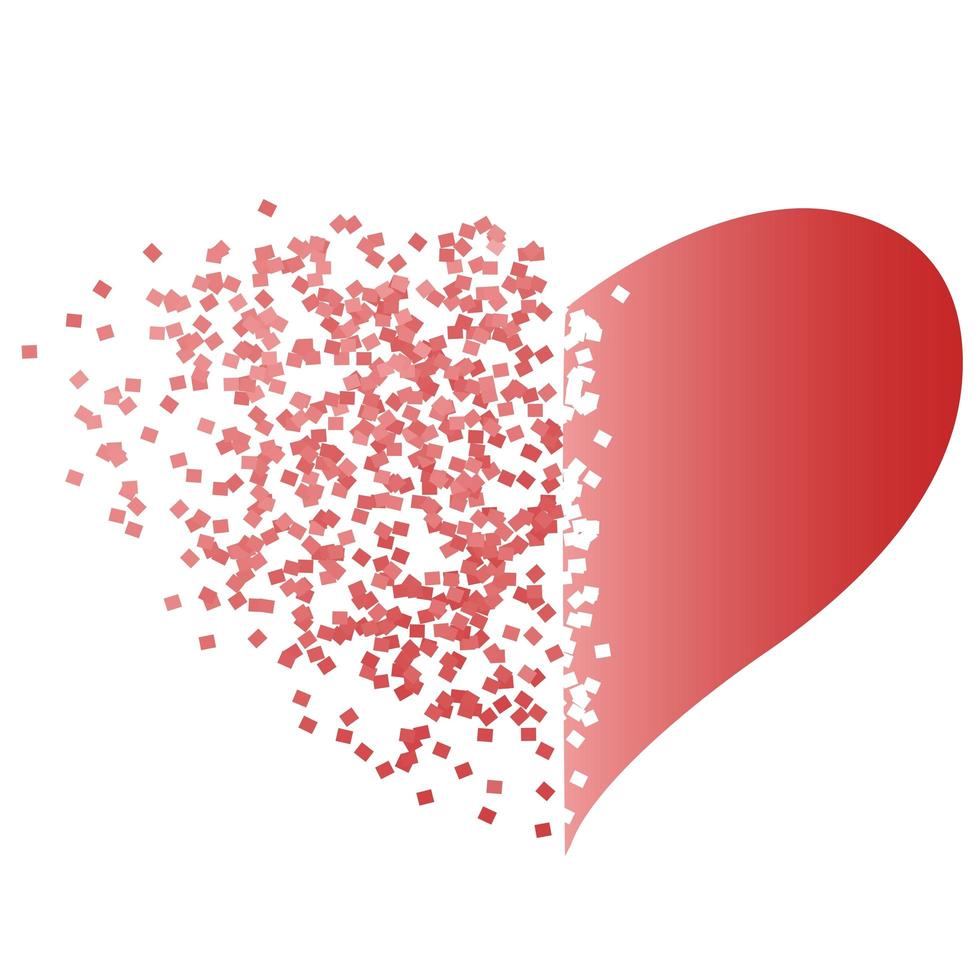 Heart with dispersion effect vector