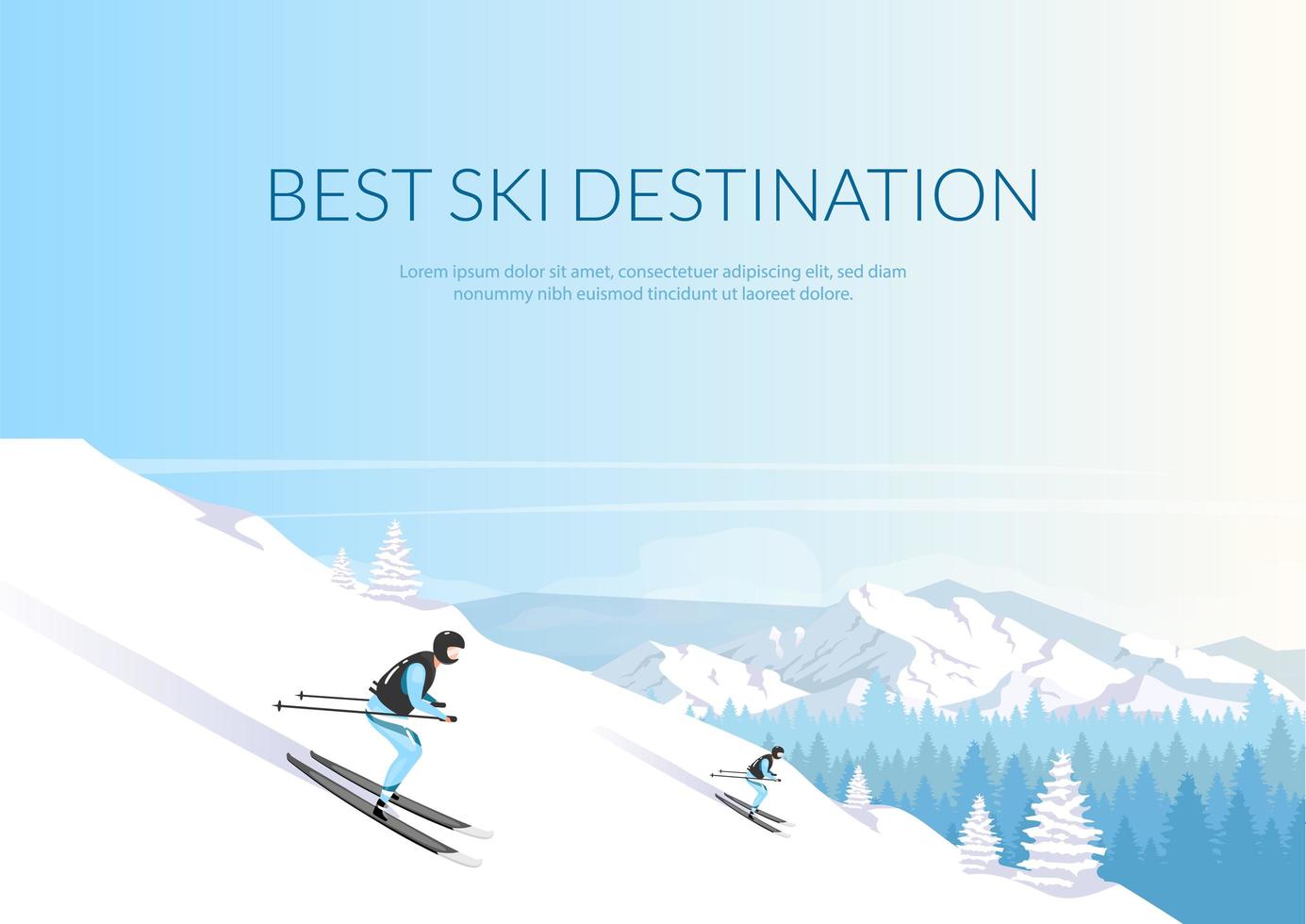 Best ski destination banner vector