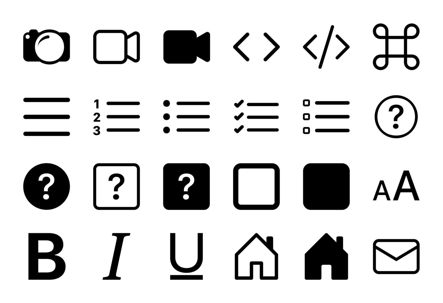 Set of 24 icons in linear style vector