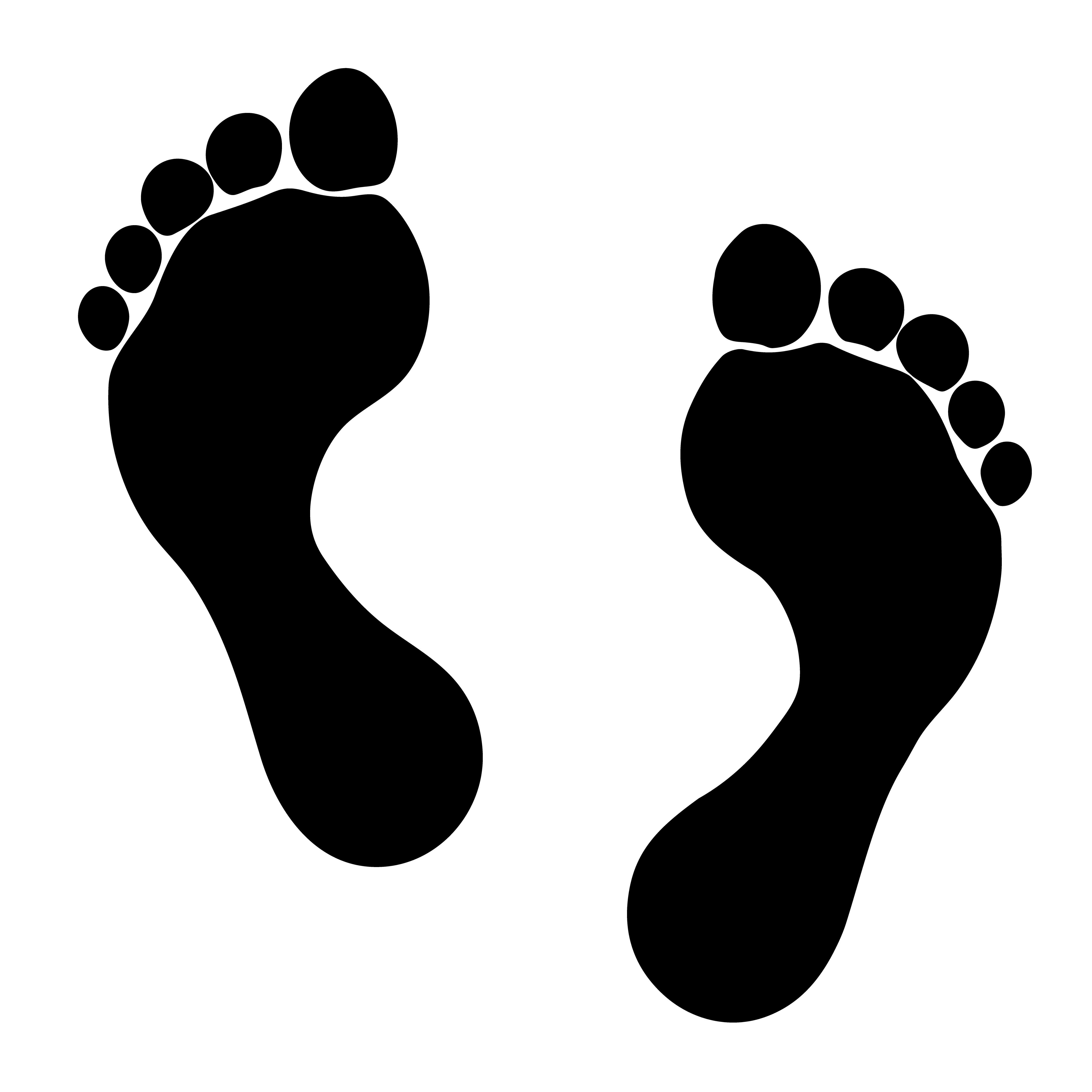 Two black man footprints isolated on white 1635188 Vector Art at Vecteezy