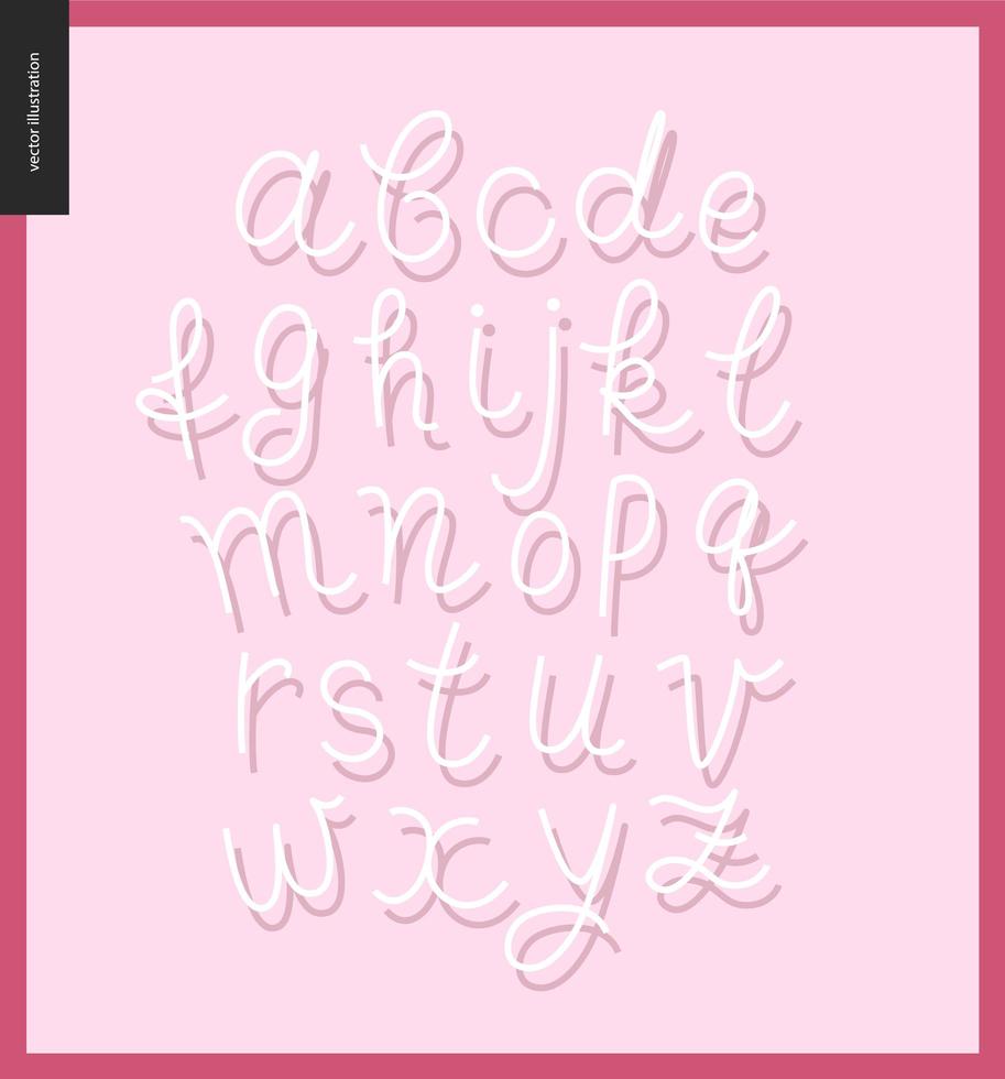 Script alphabet set vector