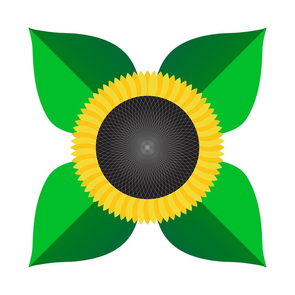 Sunflower icon isolated stylish flat color vector