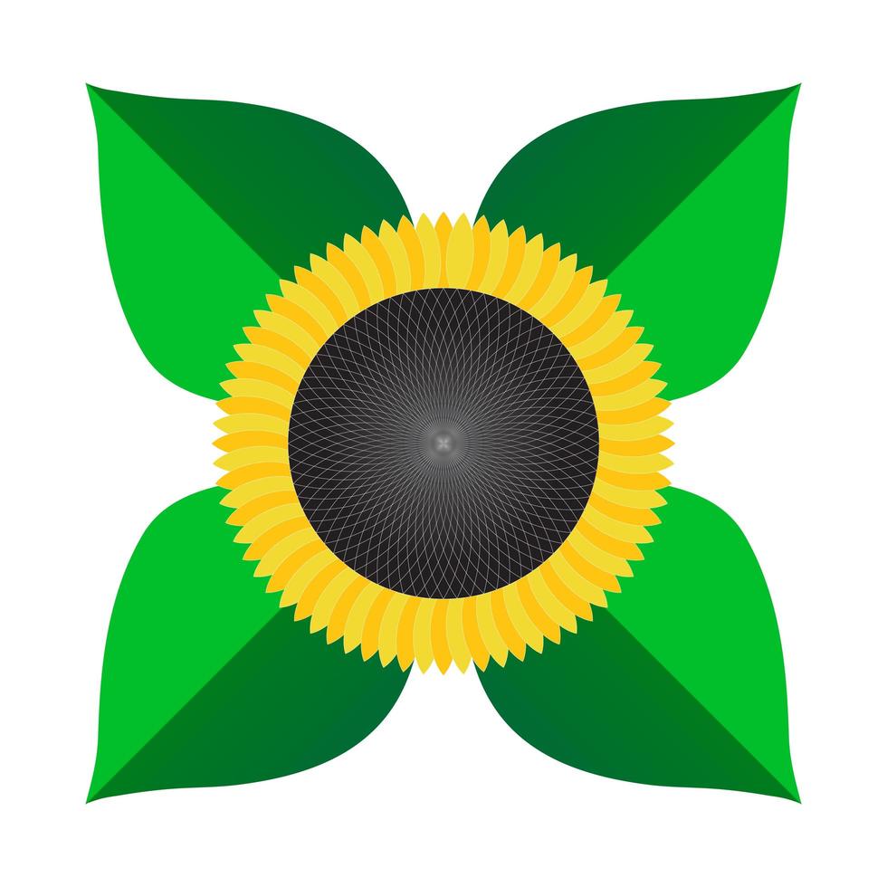 Sunflower icon isolated stylish flat color vector