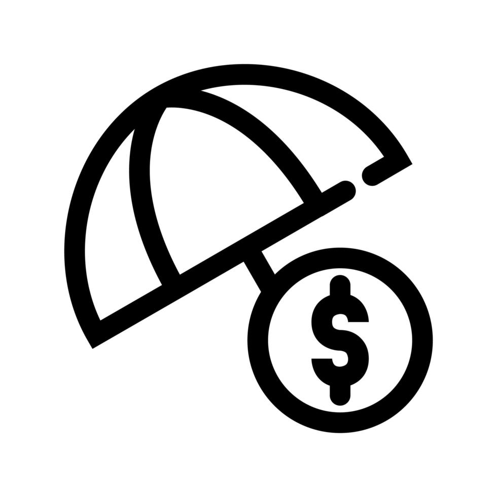 icono de seguro financiero vector