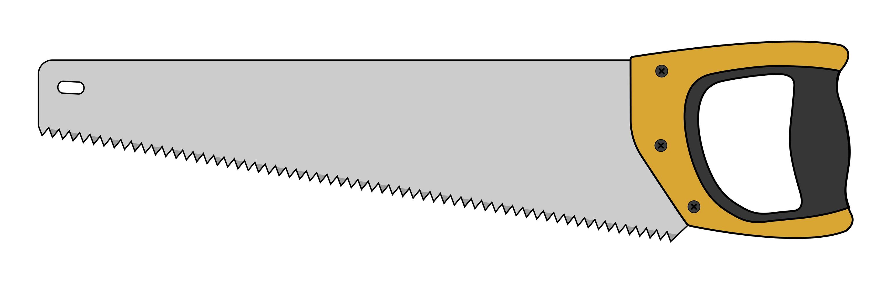 icono de instrumento de carpintería de sierra de mano vector