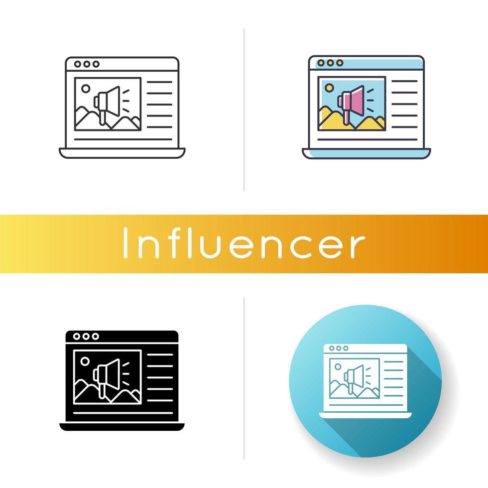 Advertising insert icon. Website page with ad. vector