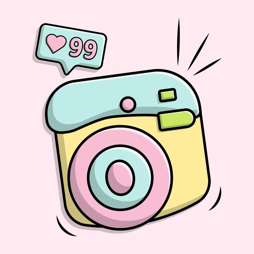 Cute camera with notification vector