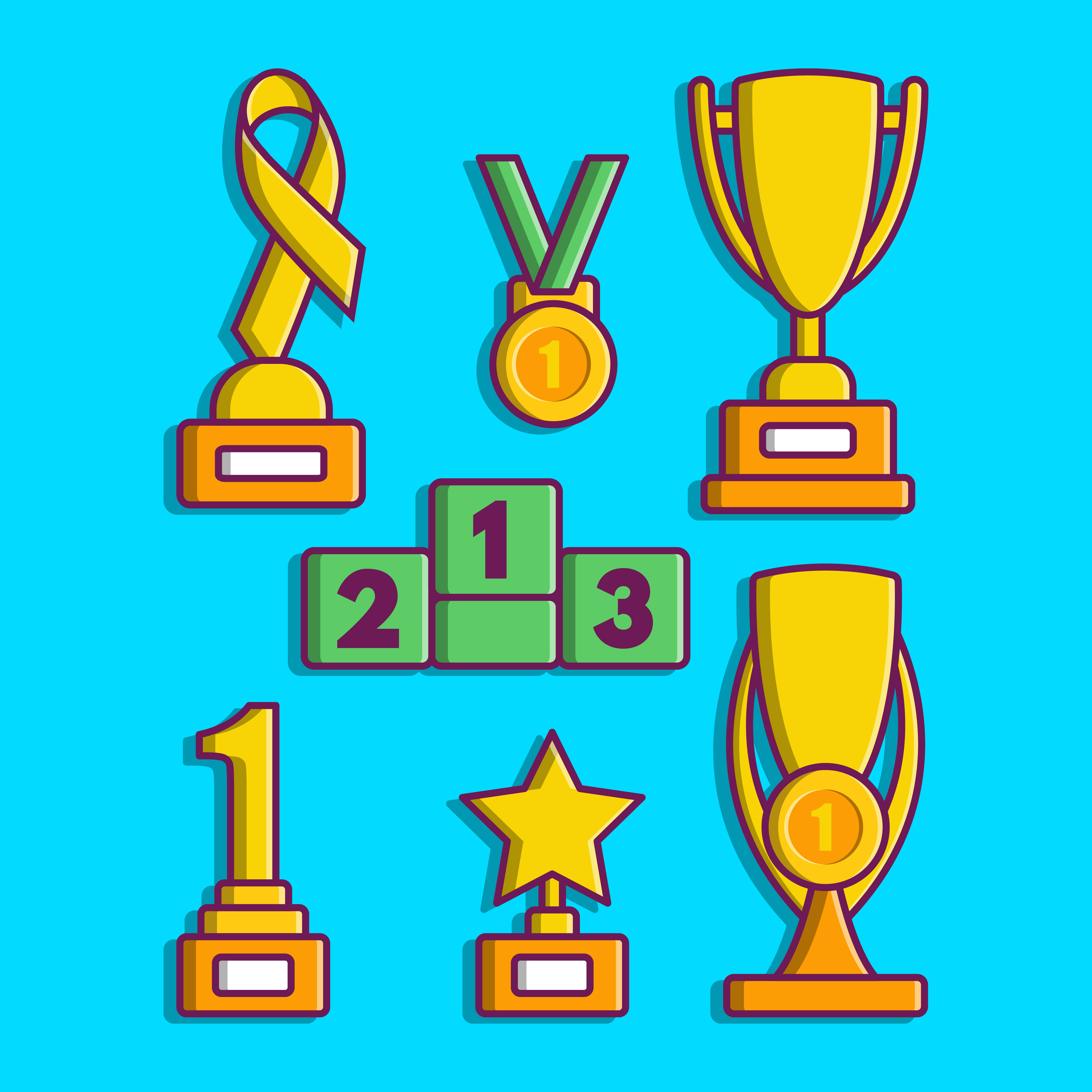Trophy cartoon set 1637192 Vector Art at Vecteezy Trophy cartoon set 1637192 Vector Art at Vecteezy