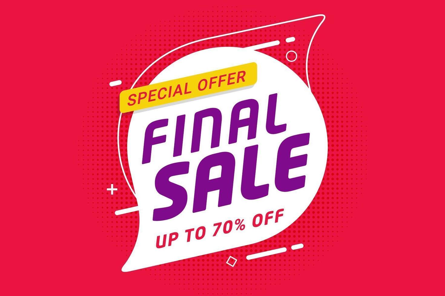 Final sale discount banner template vector