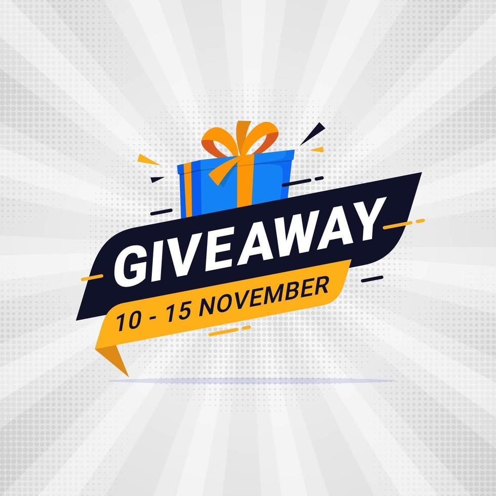 Giveaway banner template design for social media post vector