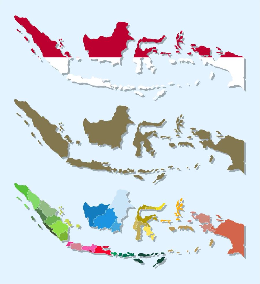 Flat design indonesia map infographic vector