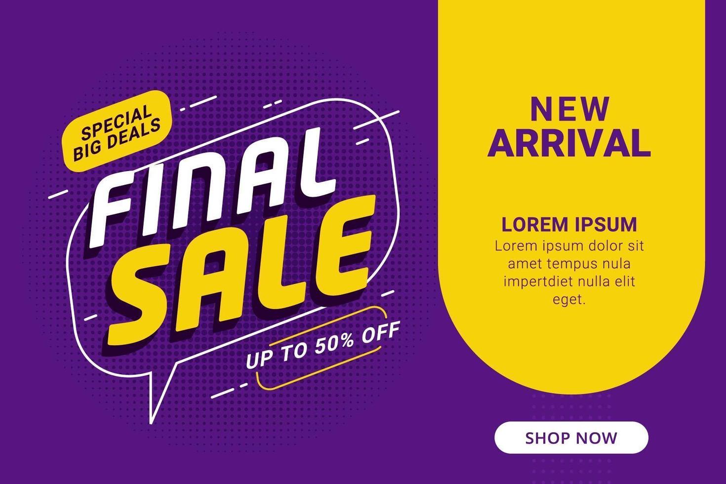 Final sale discount banner template vector