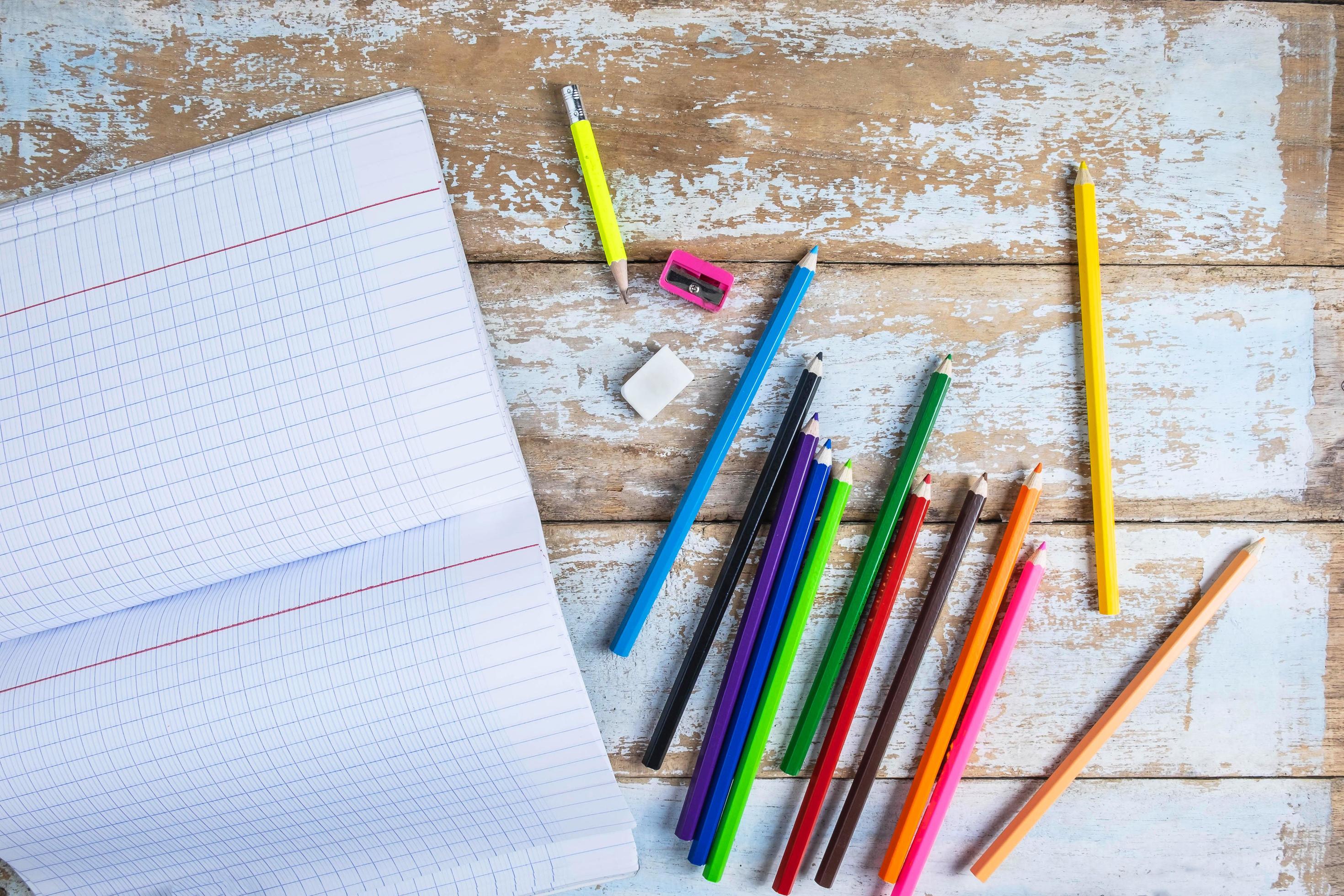 A pencil is on the table