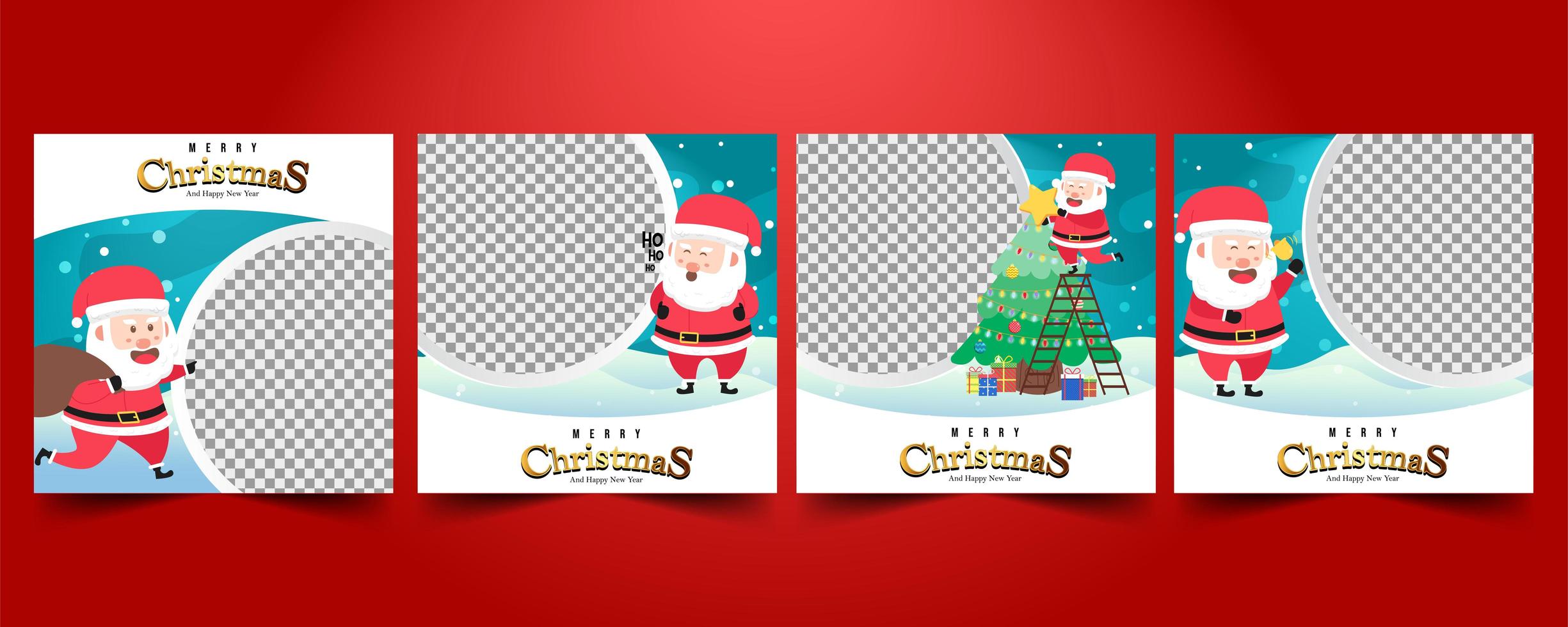 Set Social media post for Christmas sales vector