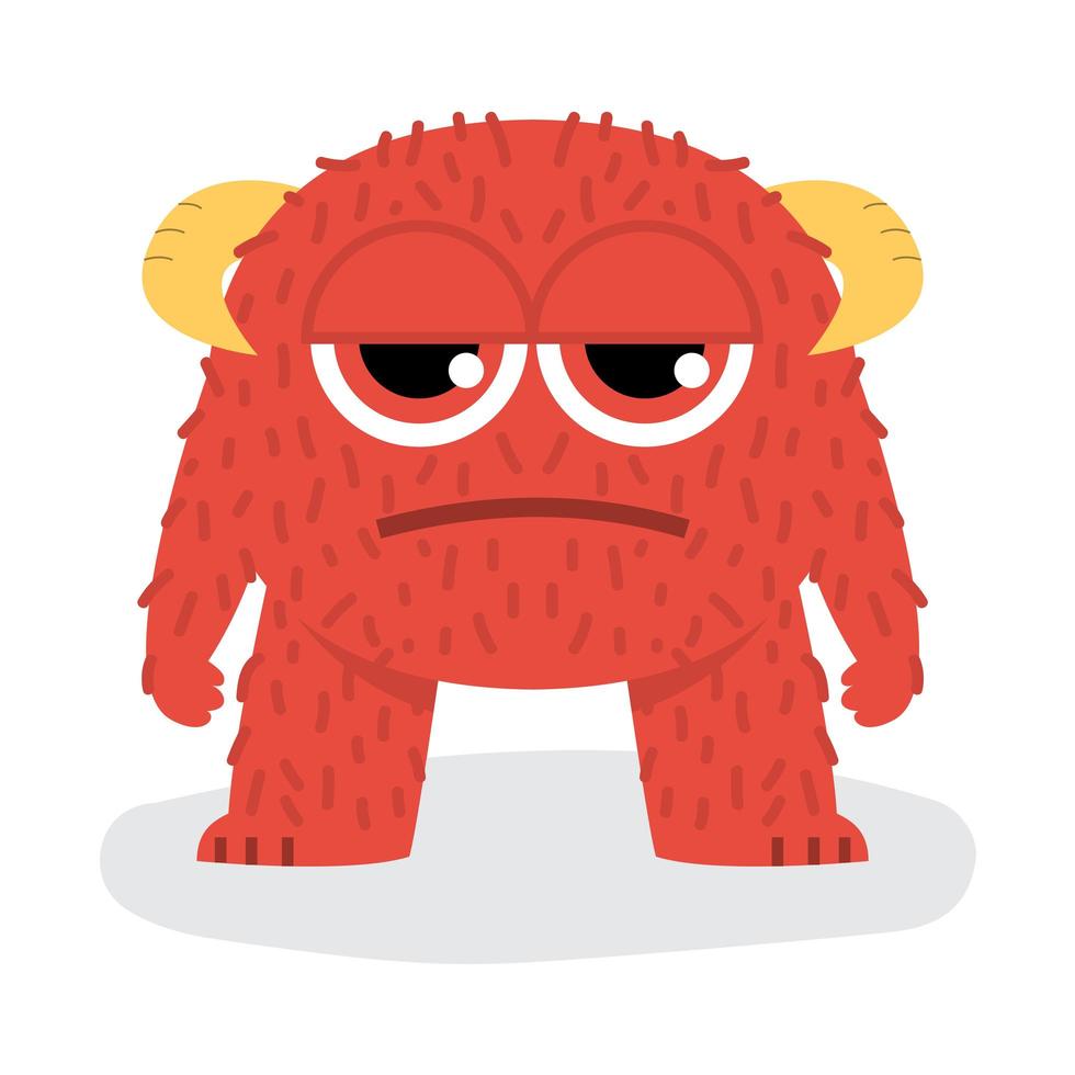 Cute Angry Red Halloween Monster vector