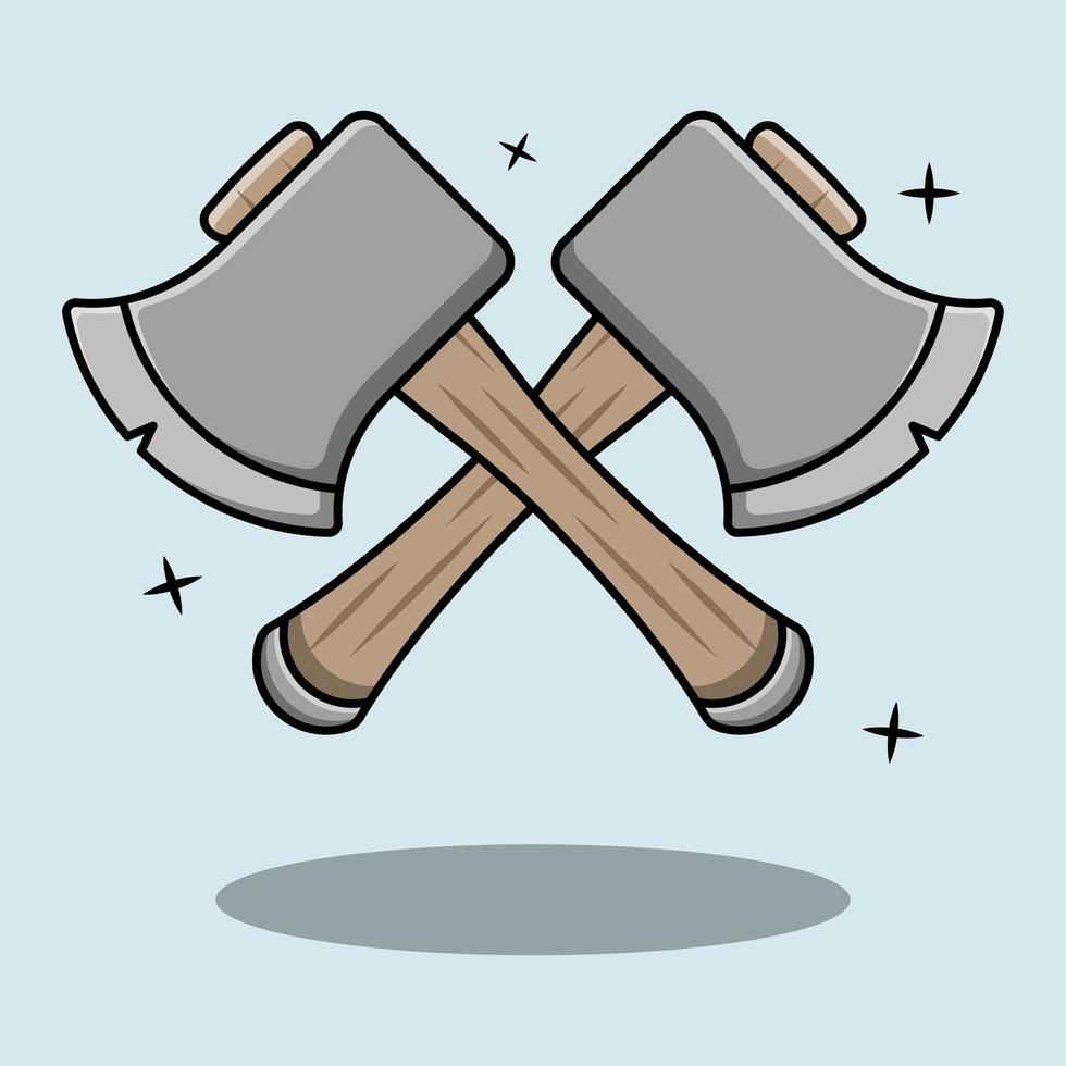 Mini crossed axe combo vector