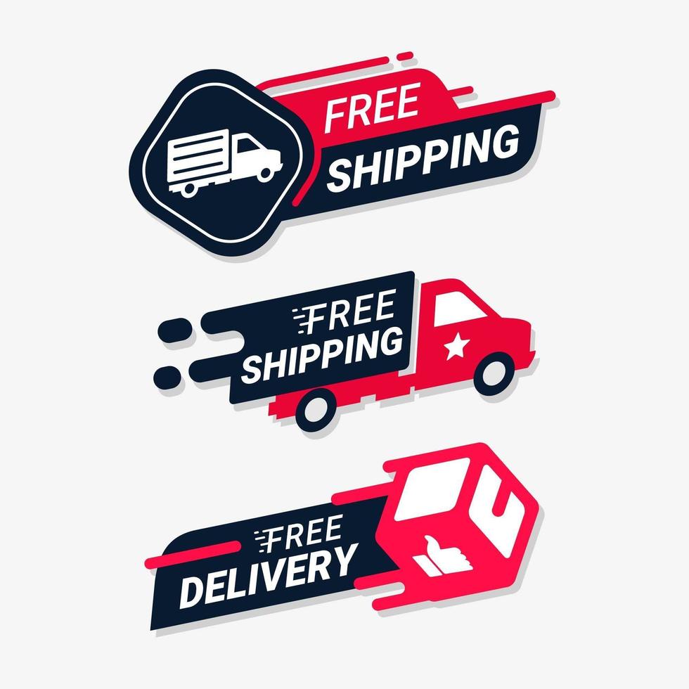 Free delivery service badge set vector