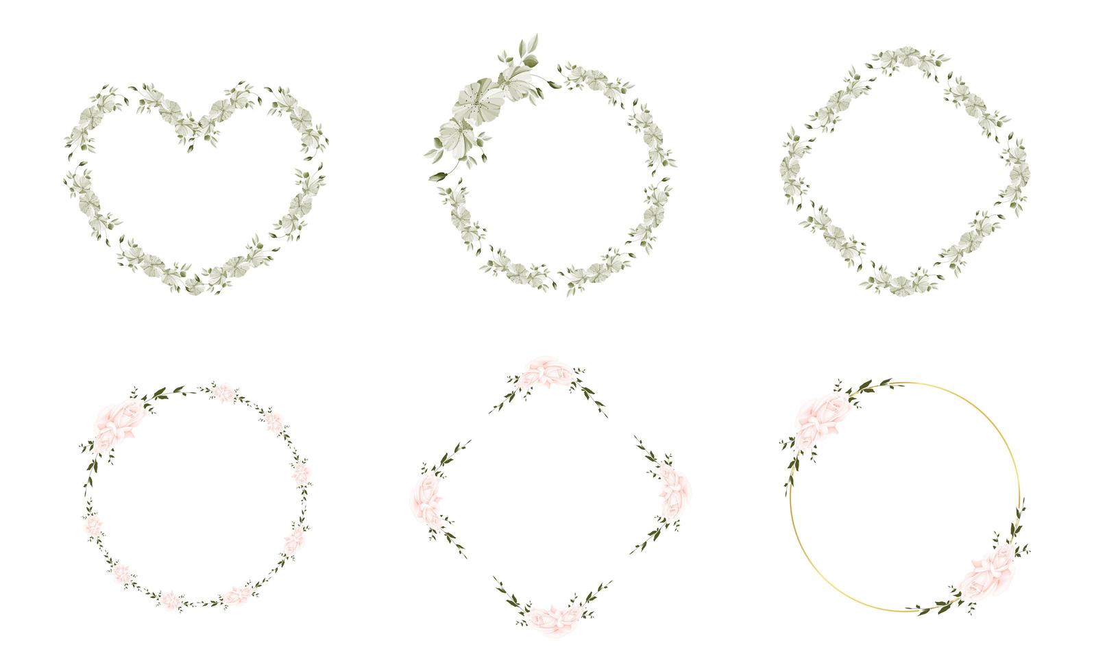 Floral frame set vector
