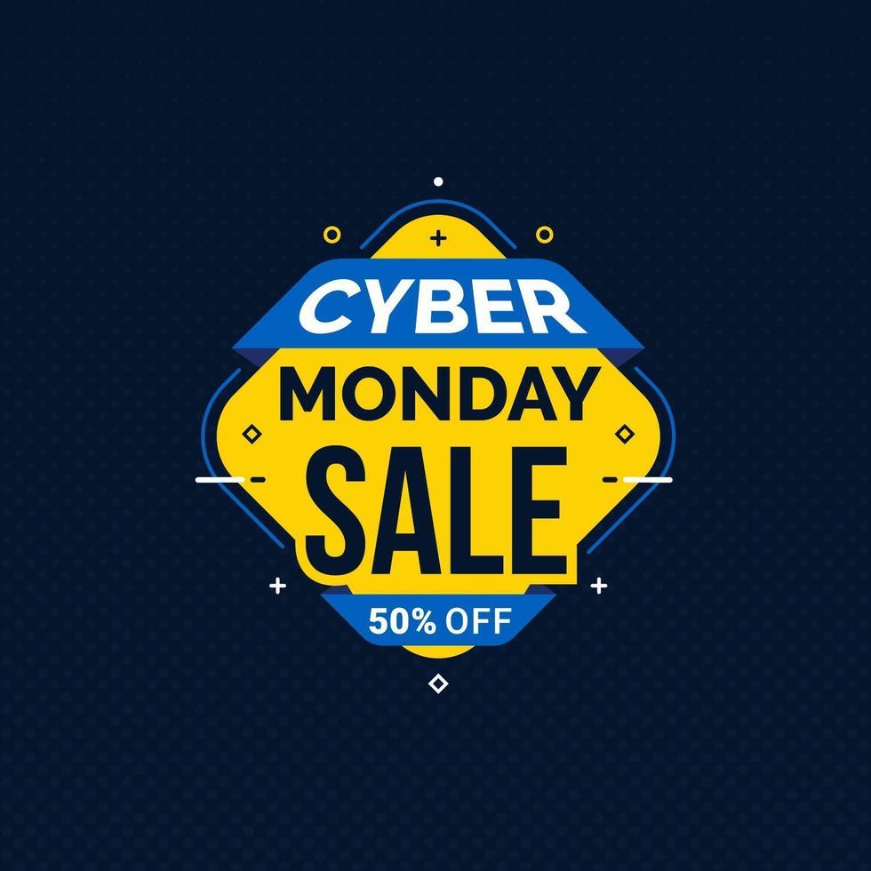 Cyber Monday sale banner template vector