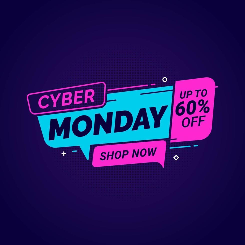 Cyber Monday sale banner template vector