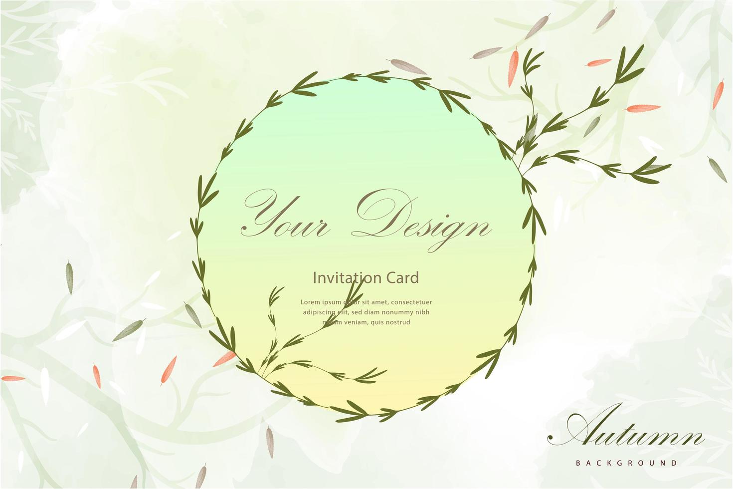 Autumn wreath background vector