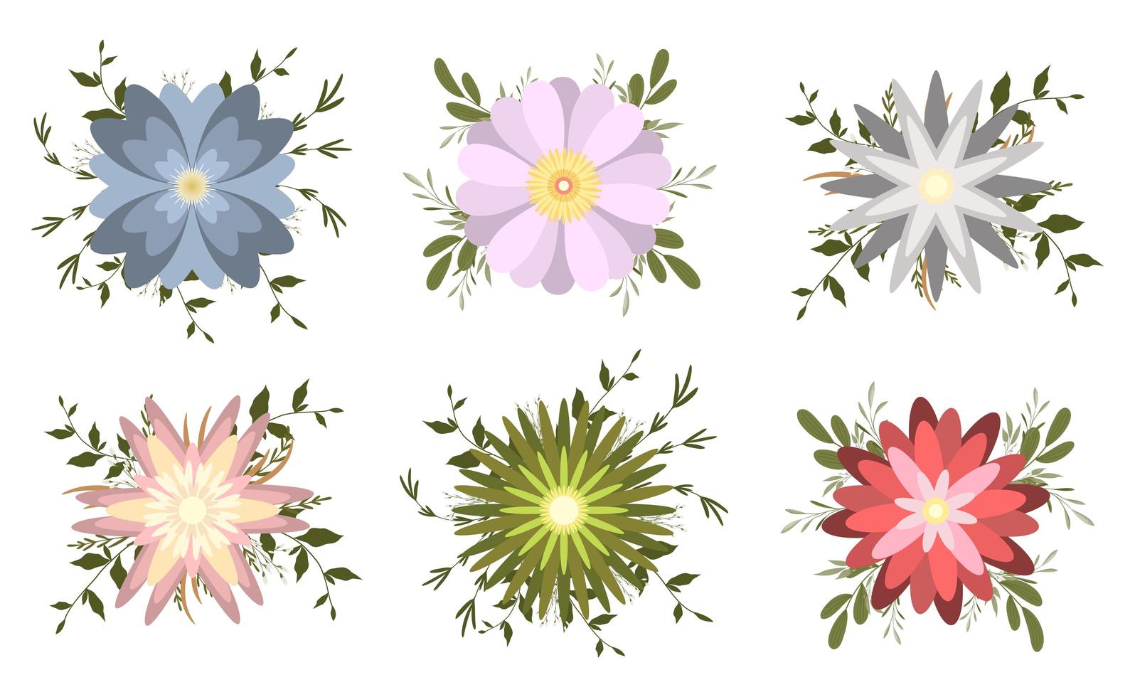 Floral bouquet set vector