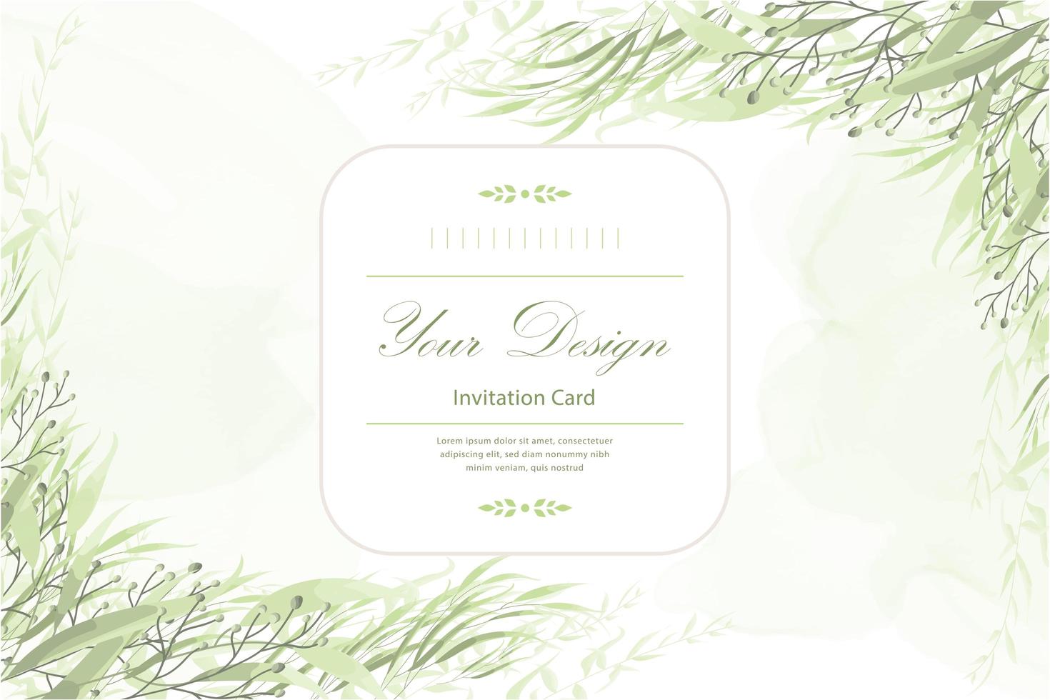 Floral invitation card vector