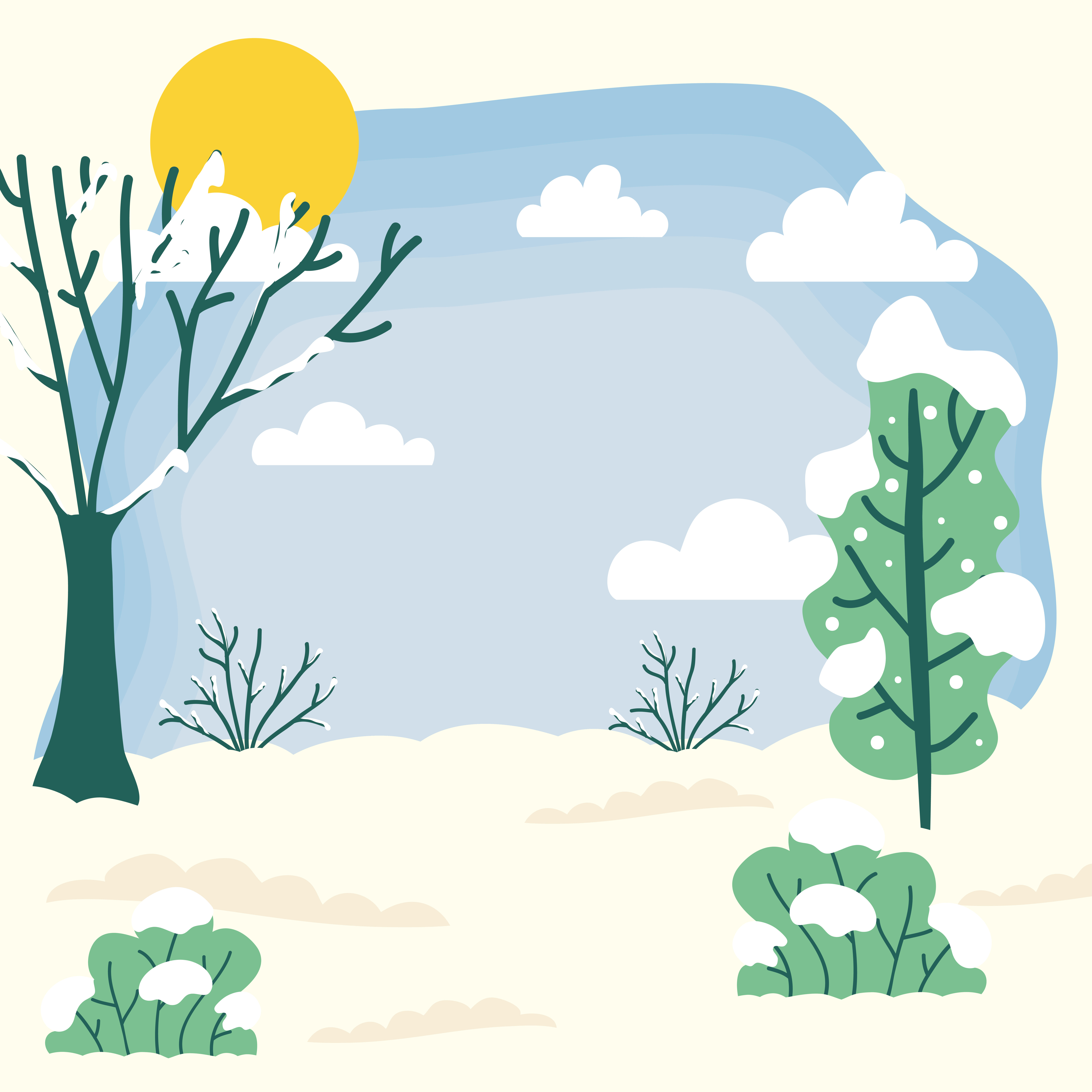 Cute winter season landscape, weather and climate scene 1637963 Vector Art at Vecteezy Cute winter season landscape, weather and climate scene 1637963 Vector Art at Vecteezy