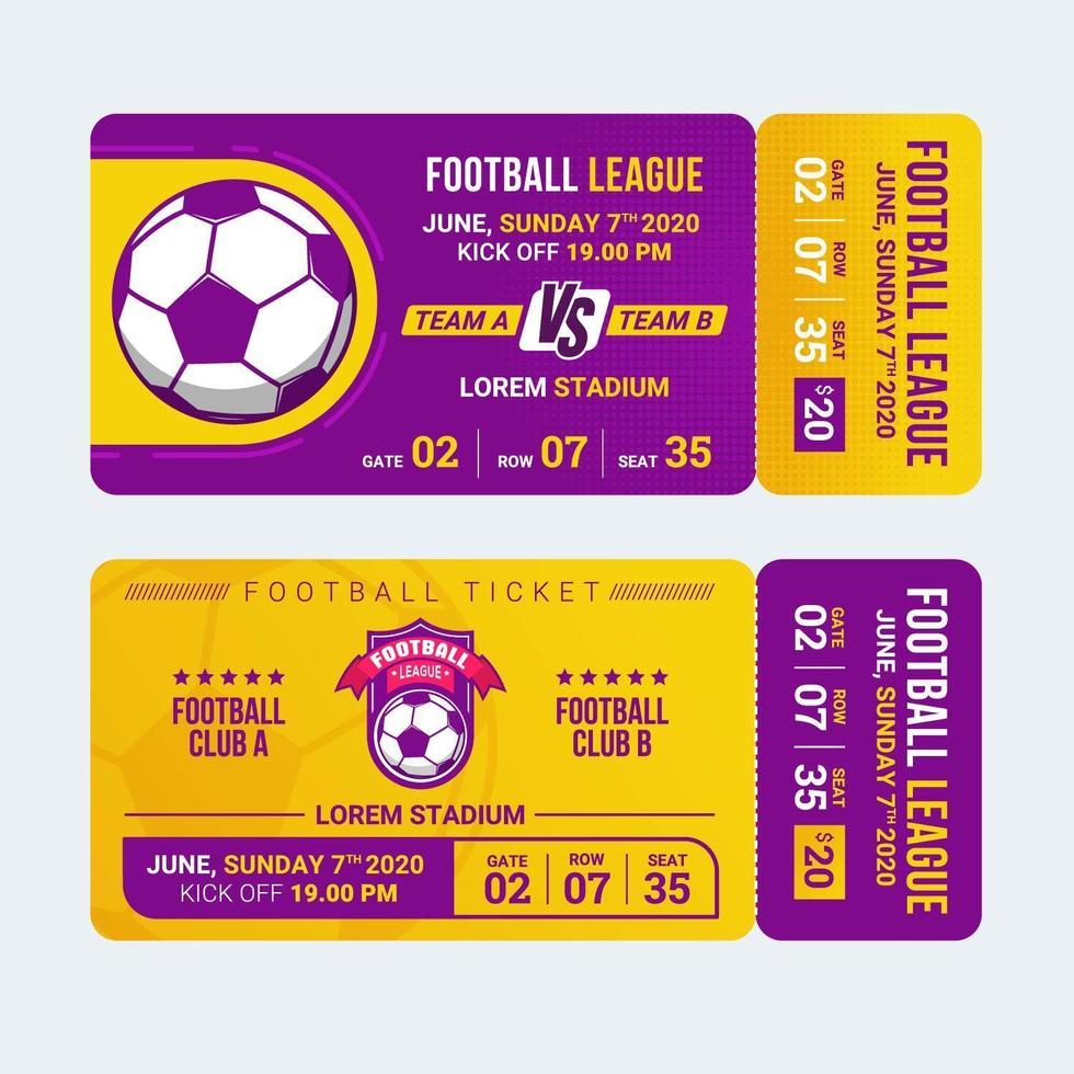 Football entry ticket template vector