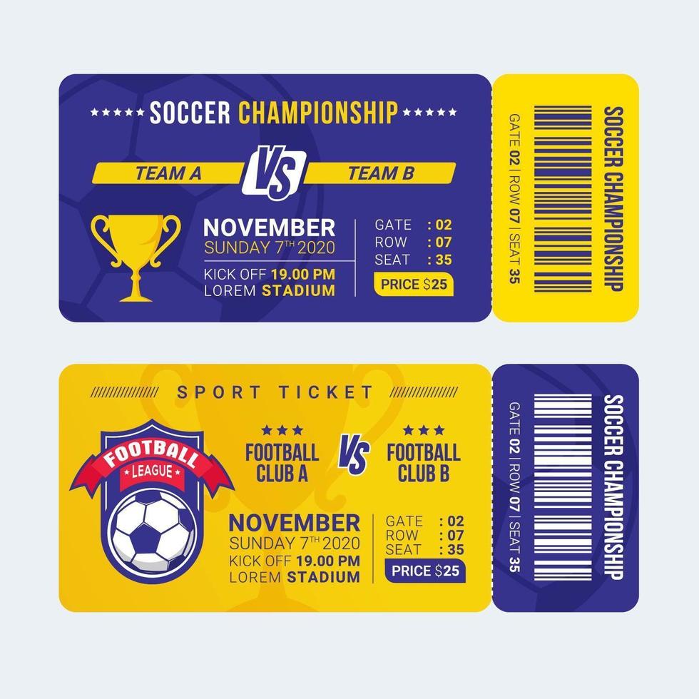 Football entry ticket template vector