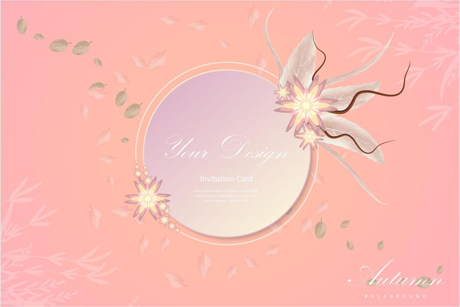 Autumn circle frame banner vector