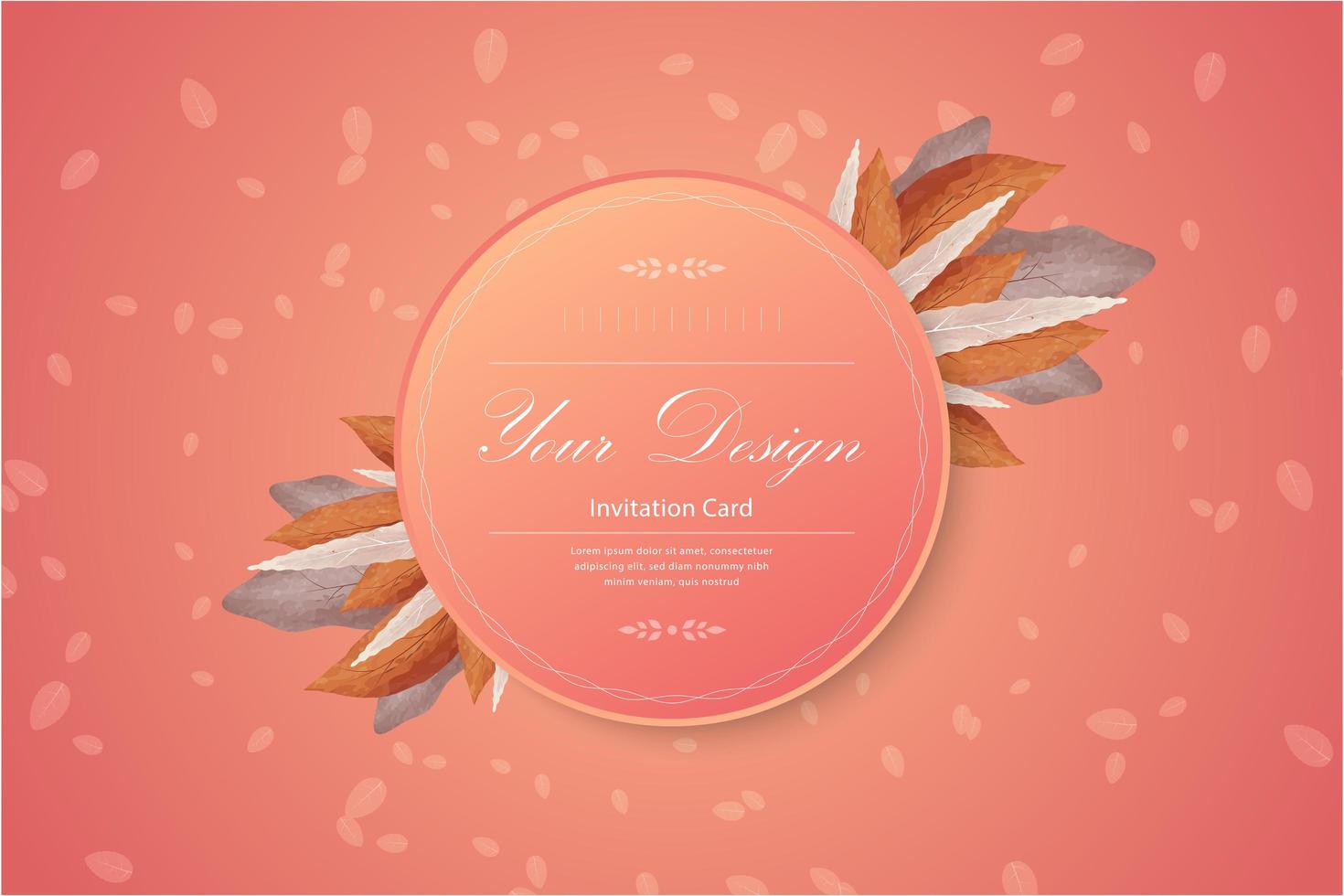 Autumn circle frame banner vector